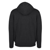 Men's Cashmere Hooded Sweater, Charcoal. Back view.