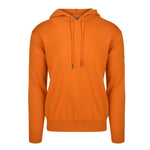 Men's Cashmere Hooded Sweater, Orange. Front view.