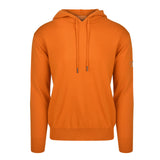 Men's Cashmere Hooded Sweater, Orange. Front view.