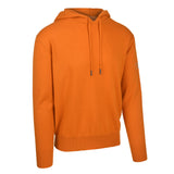 Men's Cashmere Hooded Sweater, Orange. 45 degree right view.