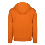 Men's Cashmere Hooded Sweater, Orange. Back view.