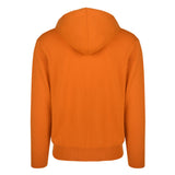 Men's Cashmere Hooded Sweater, Orange. Back view.