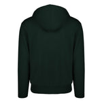 Men's Cashmere Hooded Sweater, Green. Back view.