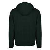 Men's Cashmere Hooded Sweater, Green. Back view.