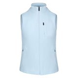 Women's Fleece Vest, Powder Blue. Front view.