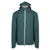 Men's Lightweight Wind Jacket with Hood, Forest Green. Front view.