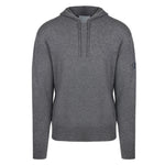 Men's Cashmere Hooded Sweater, Gray. Front view.