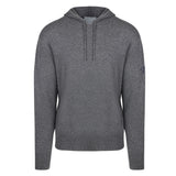 Men's Cashmere Hooded Sweater, Gray. Front view.