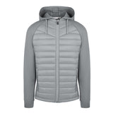 Men's Thinsulate Hybrid Hooded Long Sleeve Jacket, Gray. Front view.