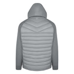 Men's Thinsulate Hybrid Hooded Long Sleeve Jacket, Gray. Back view.