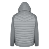 Men's Thinsulate Hybrid Hooded Long Sleeve Jacket, Gray. Back view.