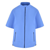 Women's Full-Zip Short Sleeve Rain Jacket, Regatta Blue/Navy, Front View