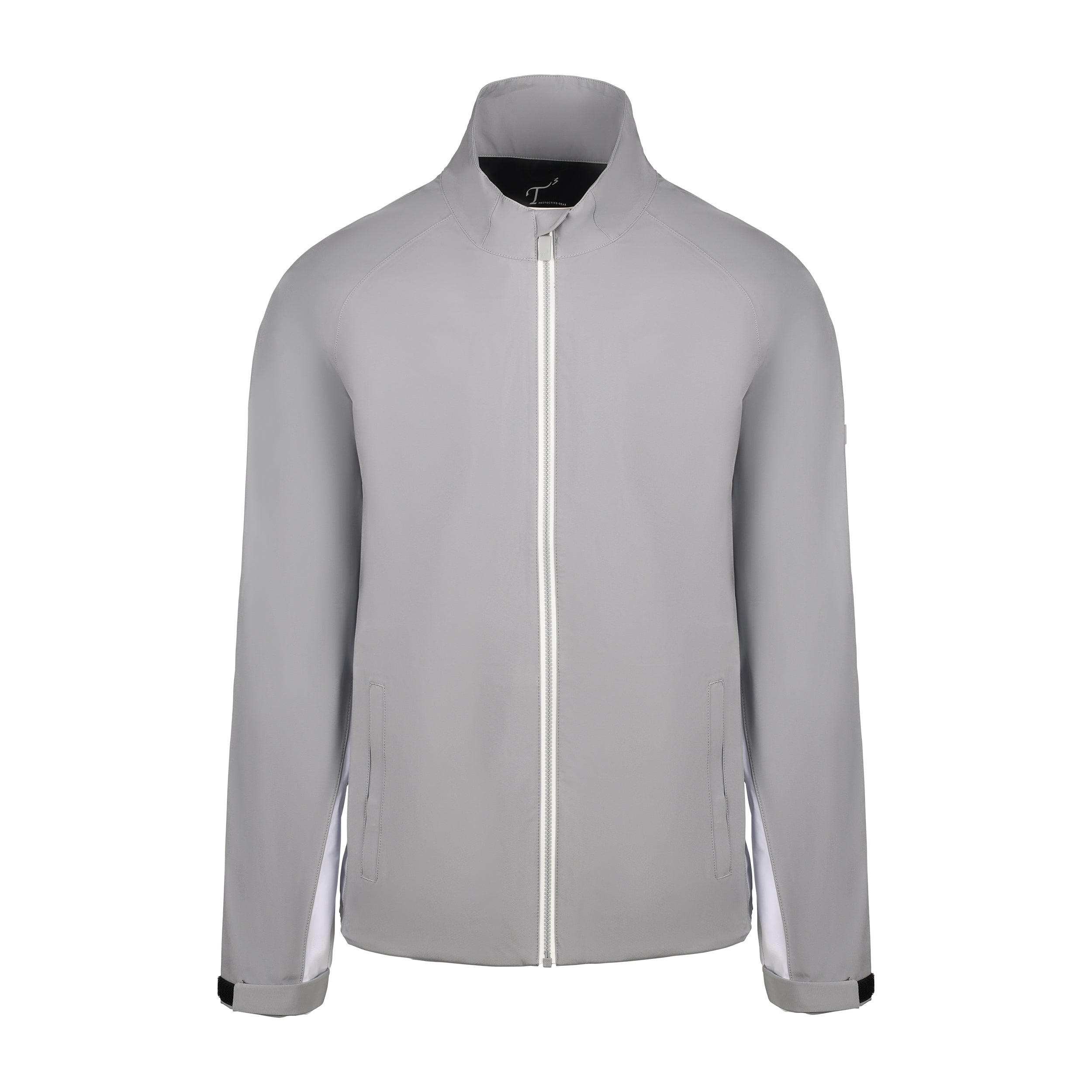 Men's 50 Denier, 180g Polyester Rain Jacket, Gray Front View