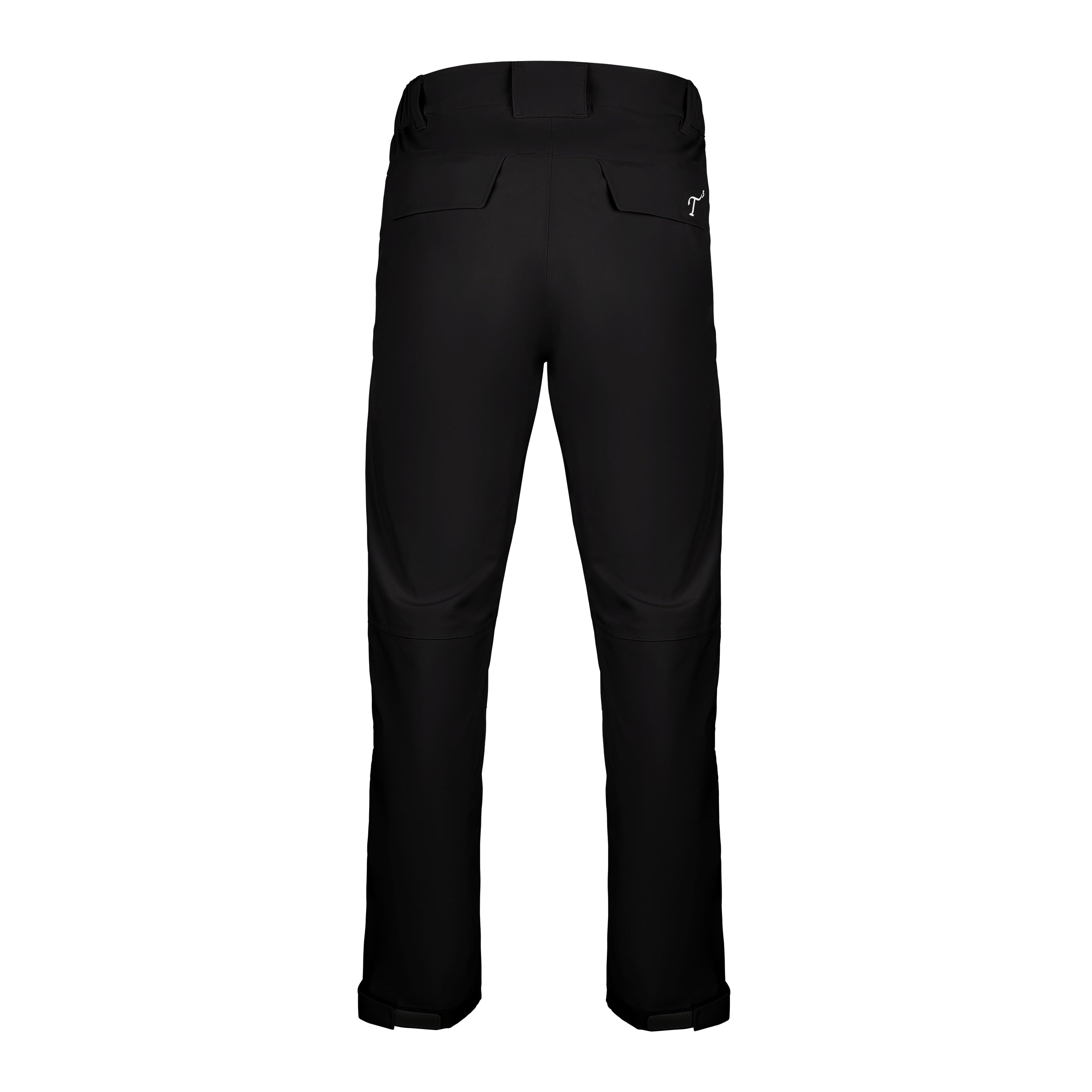 Men's 50 Denier, 180g Polyester Rain Pants, Black, Back View