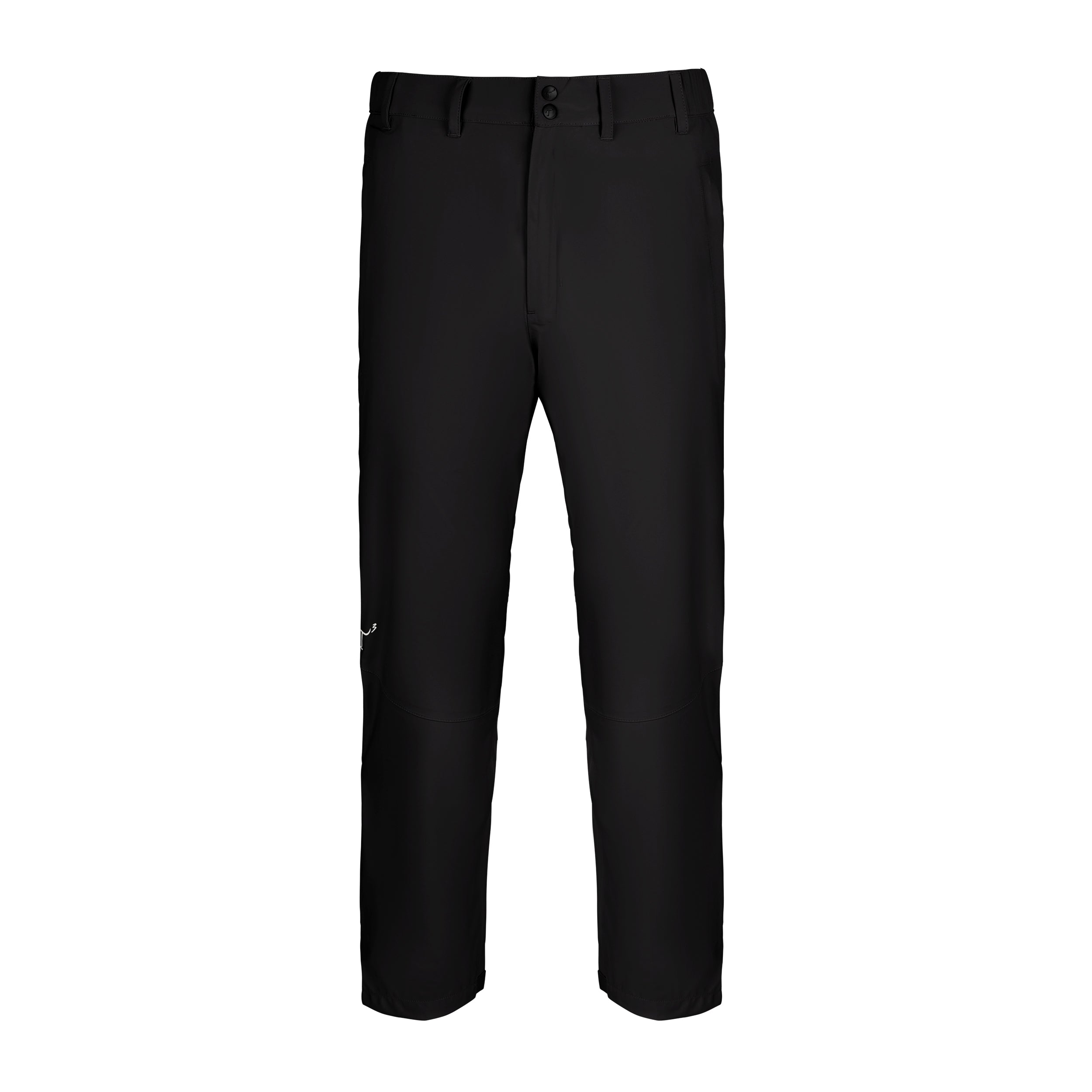 Men's 50 Denier, 180g Polyester Rain Pants, Black, Front View