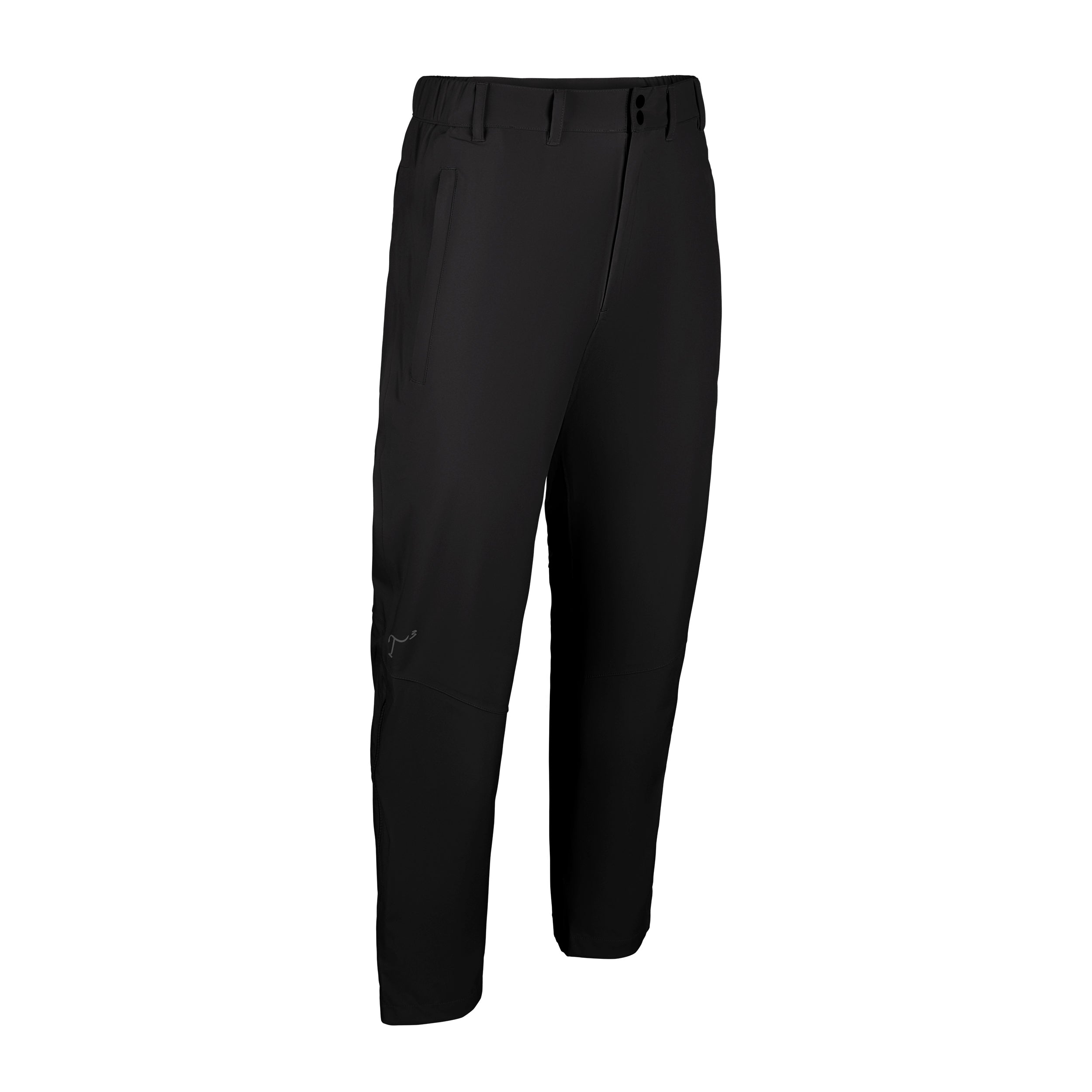 Men's 50 Denier, 180g Polyester Rain Pants, Black, 45 Degree Right View