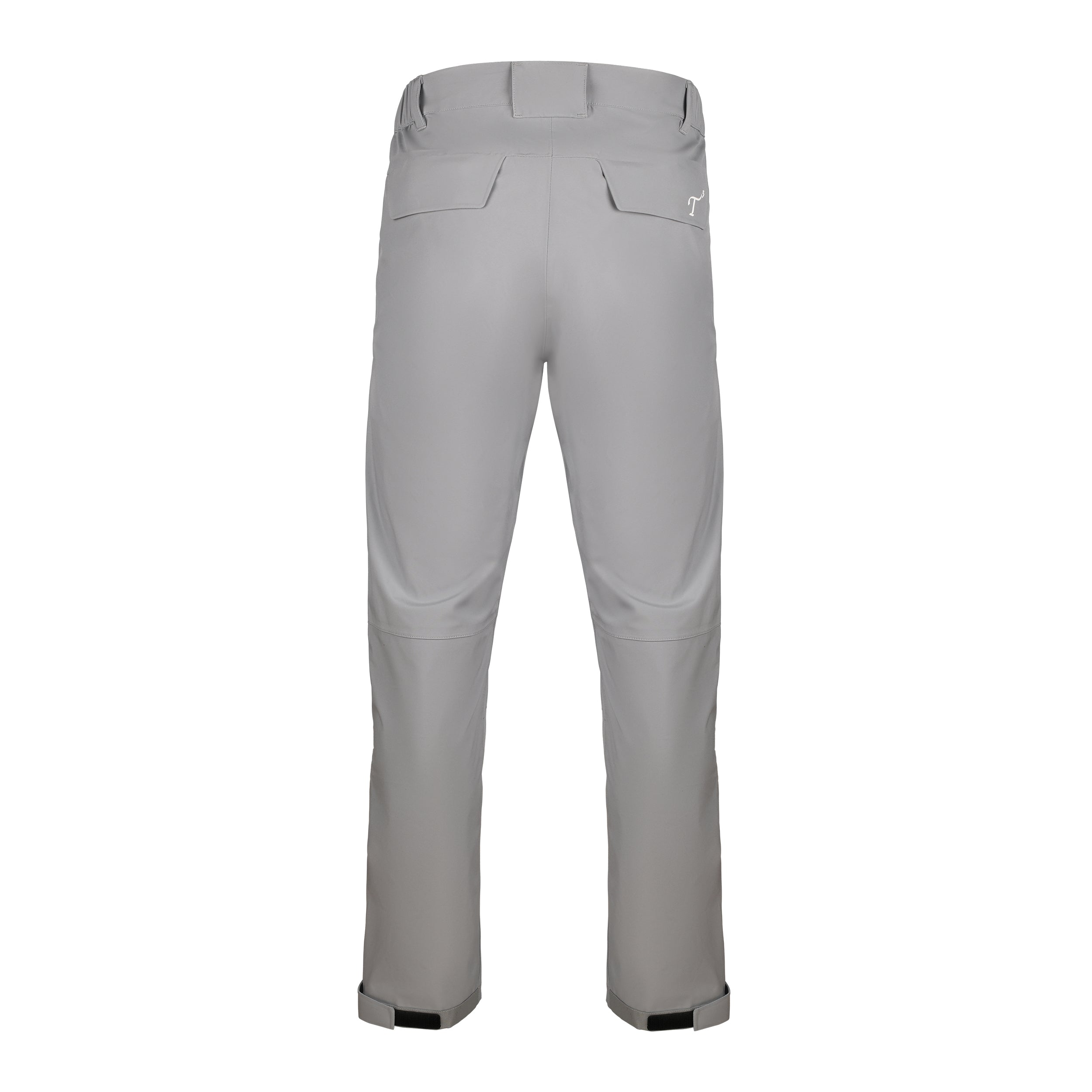 Men's 50 Denier, 180g Polyester Rain Pants, Gray, Back View