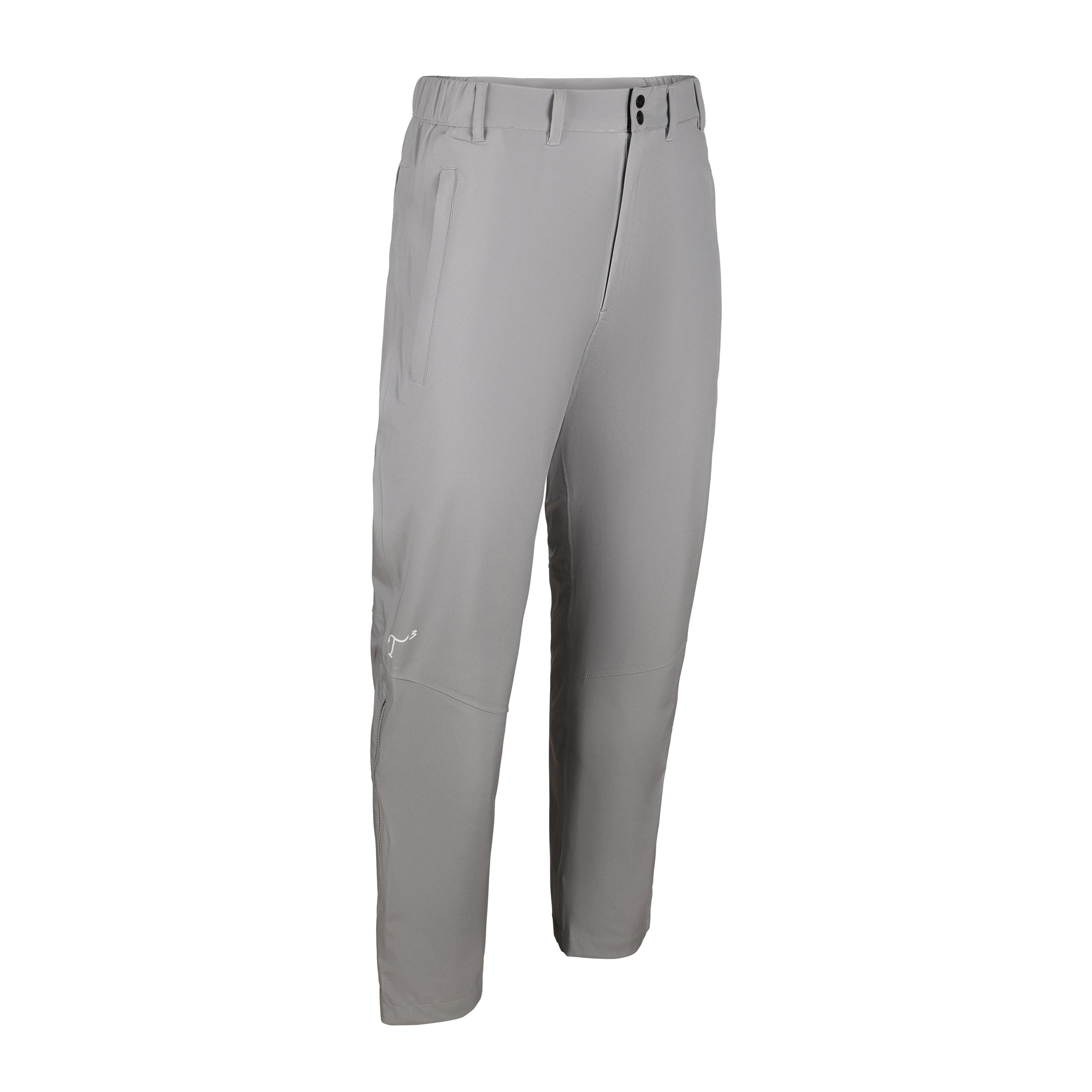 Men's 50 Denier, 180g Polyester Rain Pants, Gray, 45 Degree Right View