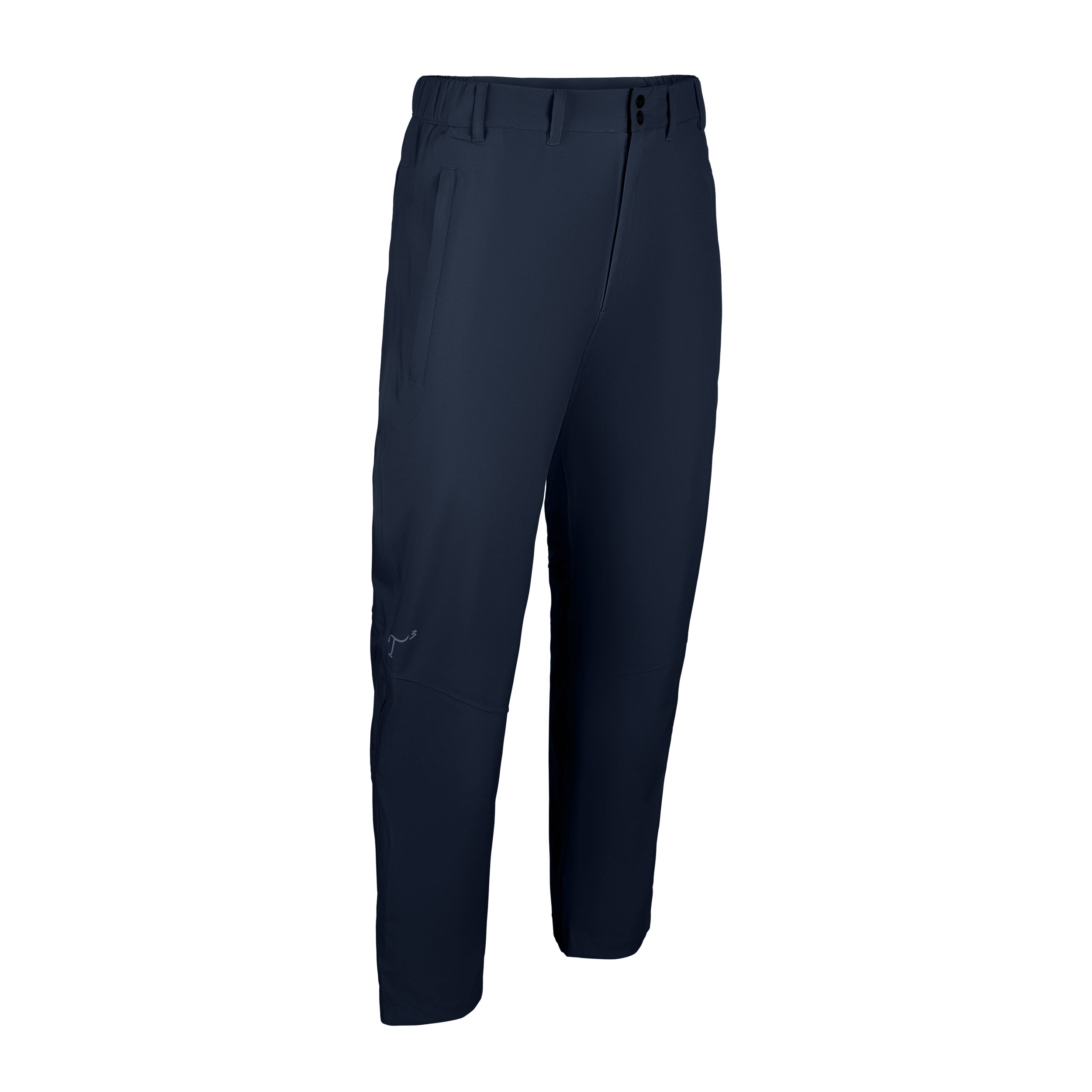 Men's 50 Denier, 180g Polyester Rain Pants, Navy, 45 Degree Right View