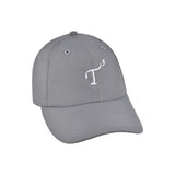 Men's lightweight performance ball cap. Dark gray with white embroidered T3 logo. Right 45 degree view.