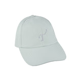 Men's lightweight performance ball cap. Glacier gray with gray embroidered T3 logo. Right 45 degree view.