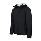 Men's Sport, Lightweight Rain Jacket with Hood, Black. 45 degree left view.