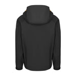 Men's Sport, Lightweight Rain Jacket with Hood, Black/Orange. Back view.