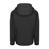 Men's Sport, Lightweight Rain Jacket with Hood, Black/Orange. Back view.