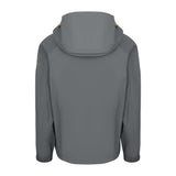 Men's Sport, Lightweight Rain Jacket with Hood, Smokey Gray/Orange. Back view.