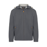 Men's Sport, Lightweight Rain Jacket with Hood, Smokey Gray/Orange. Front view.