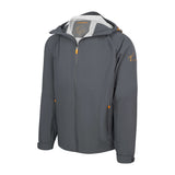 Men's Sport, Lightweight Rain Jacket with Hood, Smokey Gray/Orange. Left 45 degree view.