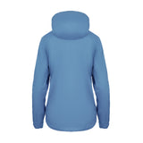 Women's Sport, Lightweight Rain Jacket with Hood, Regatta Blue. Back view.
