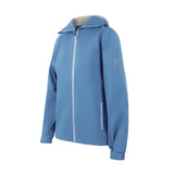 Women's Sport, Lightweight Rain Jacket with Hood, Regatta Blue. 45 degree left view.