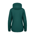 Women's Sport, Lightweight Rain Jacket with Hood, Teal Green. Back view.