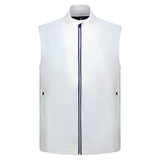 Men's, Full Zip, Waterproof Vest, White/Navy