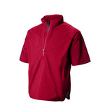 Red short-sleeve pullover with a collar on a white background