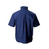 Blue short-sleeve jacket on a white background