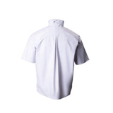 White short-sleeve pullover on a white background