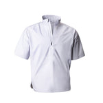 White short-sleeve pullover with a collar on a white background