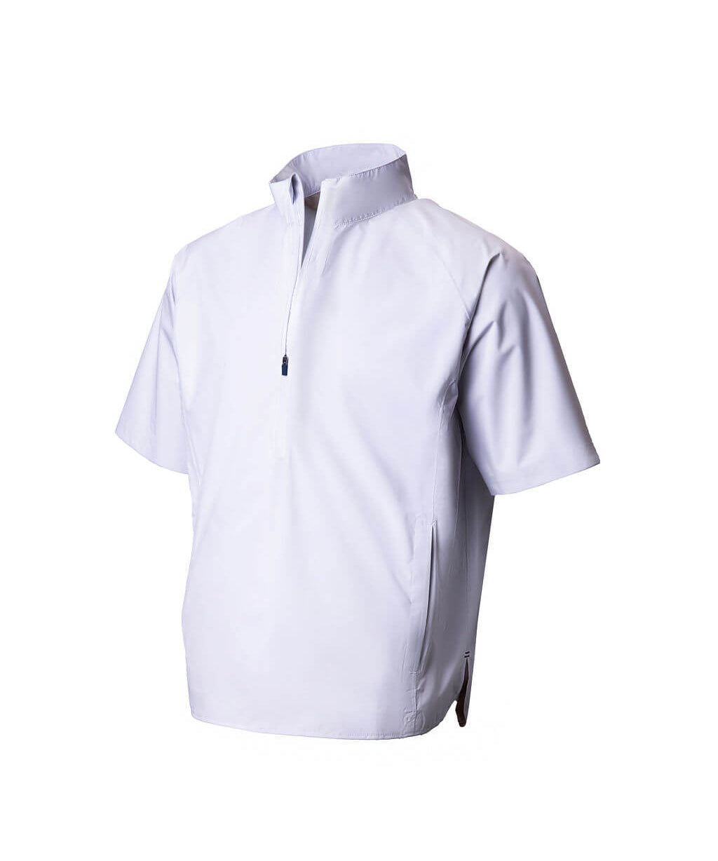White short-sleeve jacket on a white background