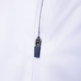 Close-up of a zipper on a white background