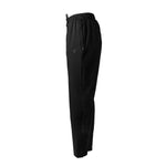 Black pants with a drawstring on a white background