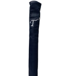 Navy Leather Practice Stick Cover with White Embroidered T3 Logo
