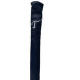 Navy Leather Practice Stick Cover with White Embroidered T3 Logo