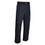 Men's 180g Softshell Rain Pants in Black. 45 degree right view.