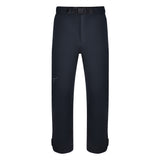 Men's 180g Softshell Rain Pants in Black. Front view.