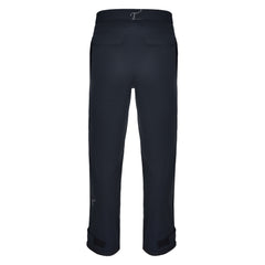 Men's 180g Softshell Rain Pants in Black. Back view.