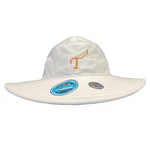 White Coolcore Bucket Hat with orange embroidered T3 logo