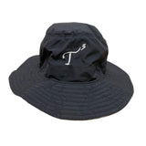 Black Waterproof Packable Bucket Hat with White Embroidered T3 Logo