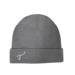 Men's Gray Merino Wool Knit Hat, with White Embroidered T3 logo